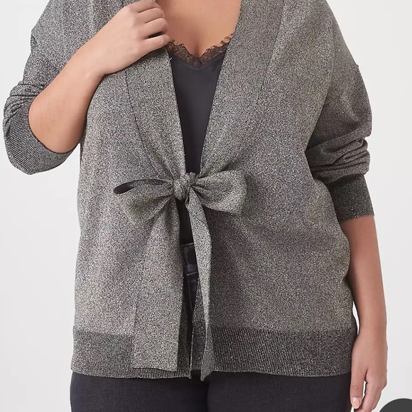 NWT Lane Bryant Green Tie Front Cardigan - Picture 6 of 6